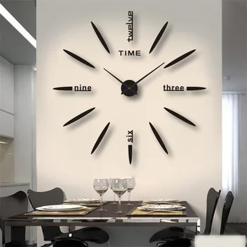 130cm 3d Large Home Decorative Wall Diy Numerals Clock Dial Wall Clocks