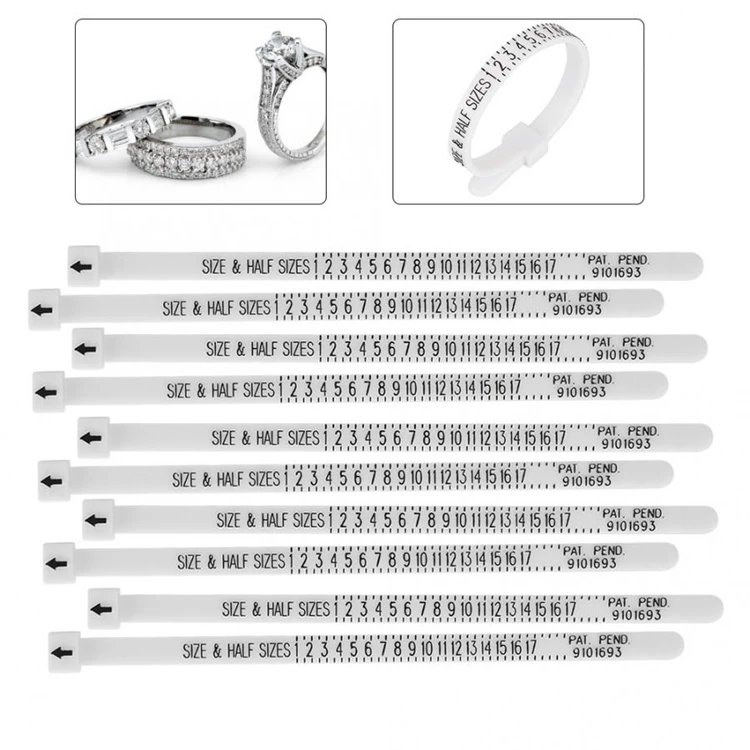 UK US EU Size Loop Hand Measure Circle Finger Plastic Ruler Ring Plastic Jewelry Circle Gauge Tool