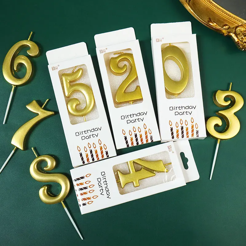 Hot Sale 09 Birthday Candle Party Supplies Birthday Decoration Gold