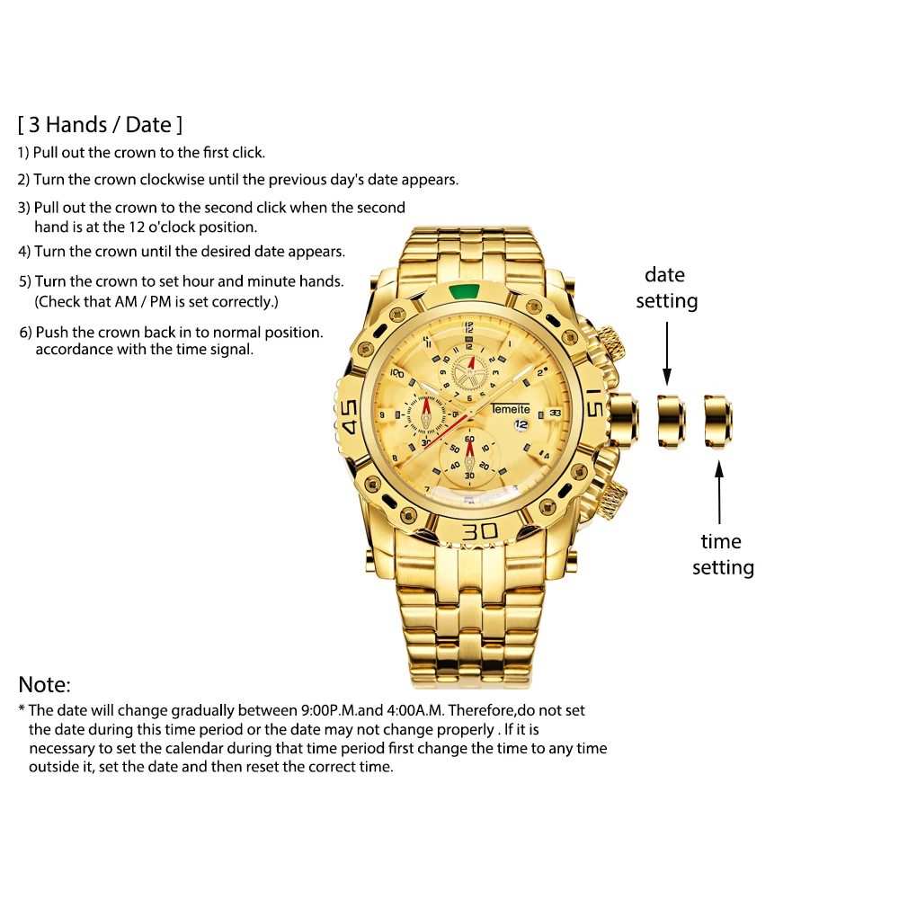 Oulm Crazy look Big Dial Square Quartz watch for Men 9463