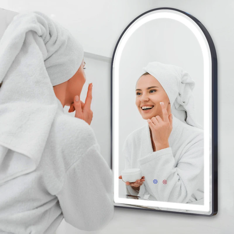 full length hair salon miroir wall mount arch espejo de salone beauty salon mirror led