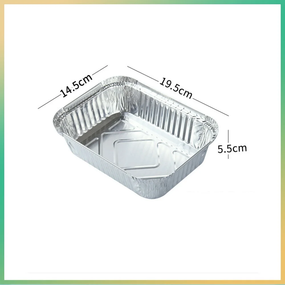 Square aluminum foil lunch box barbecue insulation tin foil box disposable takeaway packaging box air fryer tin foil tray factory