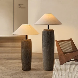 Wholesale Customized Multi Size Retro Ceramic Fabric Attic Living Room Bedroom LED Standing Lamp Floor Lamp