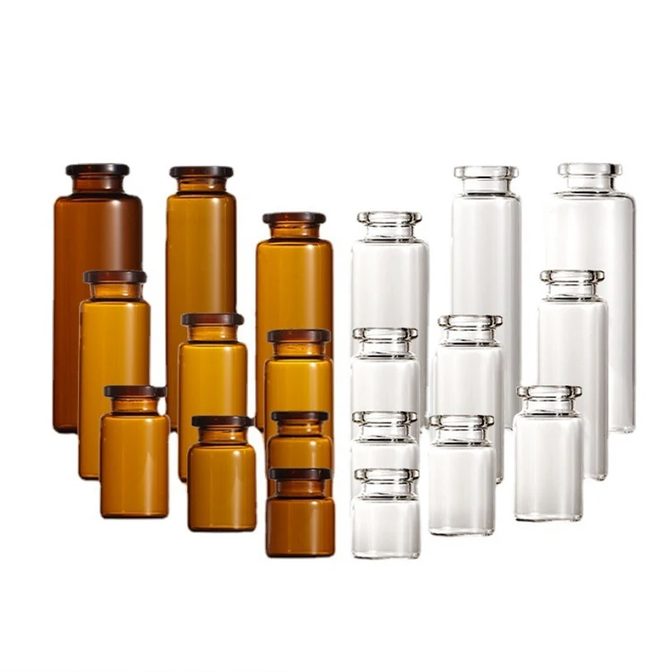 Custom Tubular 2ml 3ml 5ml 6ml 10ml 20ml 30ml Amber Clear Ampoule Liquid Penicillin Pharmaceutical Bottles Glass Vial