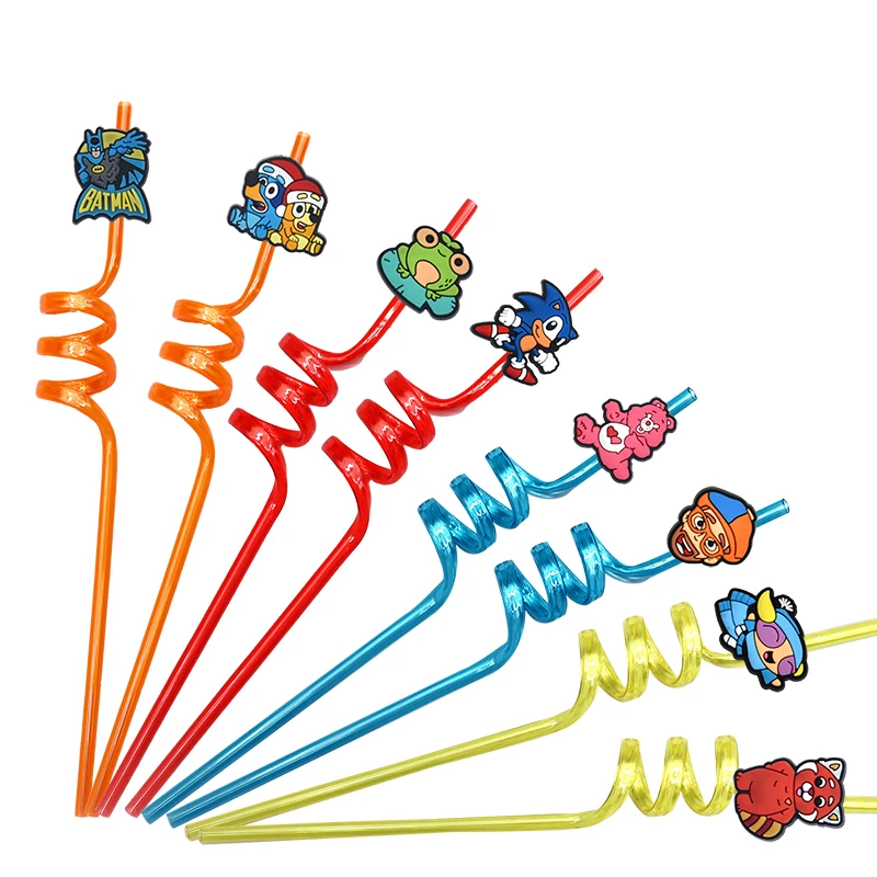 Factory Directly Wholesale Pvc Straw Charms Toppers Cute Bear Straw