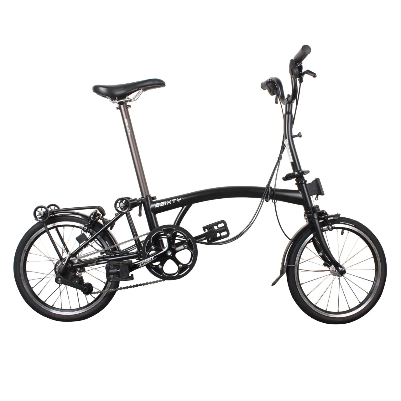 3SIXTY 16インチ三つ折り自転車 折りたたみ自転車 6段変速 スチール