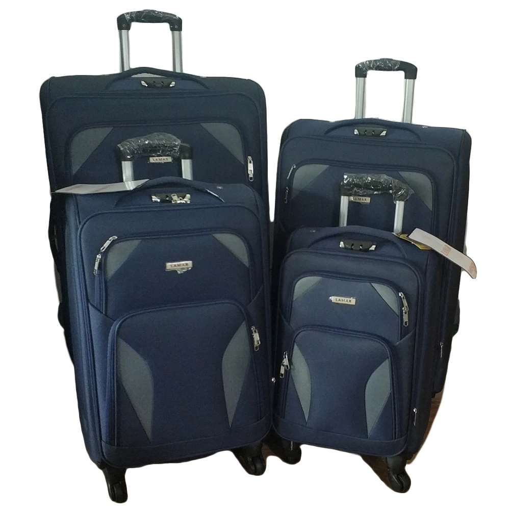 Wholesale Promotion Factory Soft EVA Small Twill Suit Cases Trolley Luggage Travel Bags 4 Piece Set With 4 Wheels