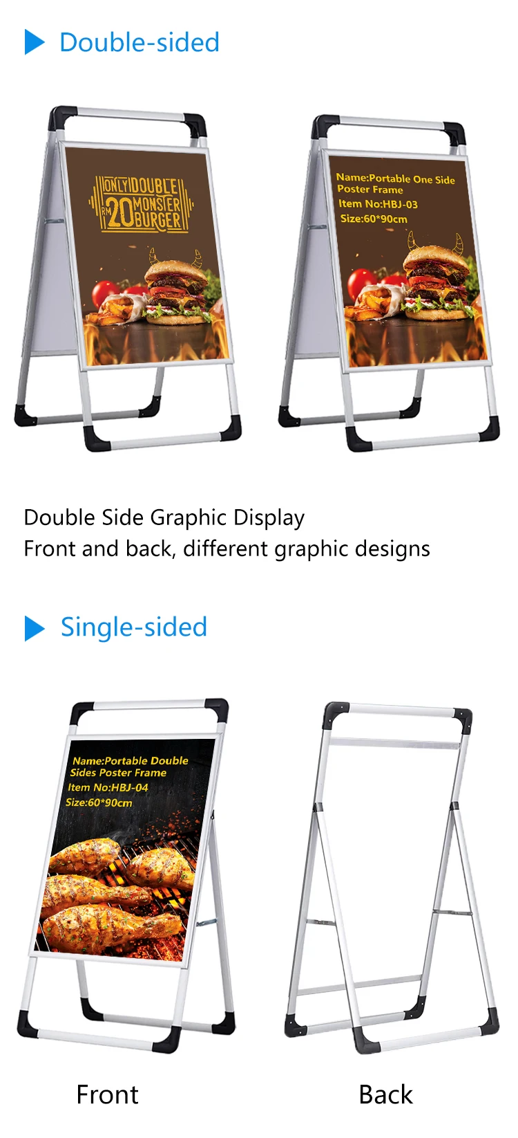 Portable Display Large Stand Standing Banner Size Poster Stand For Events