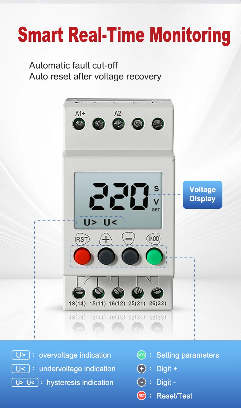 GINRI 1 Phase DC Voltage Monitoring Relay - SVR1000/D12