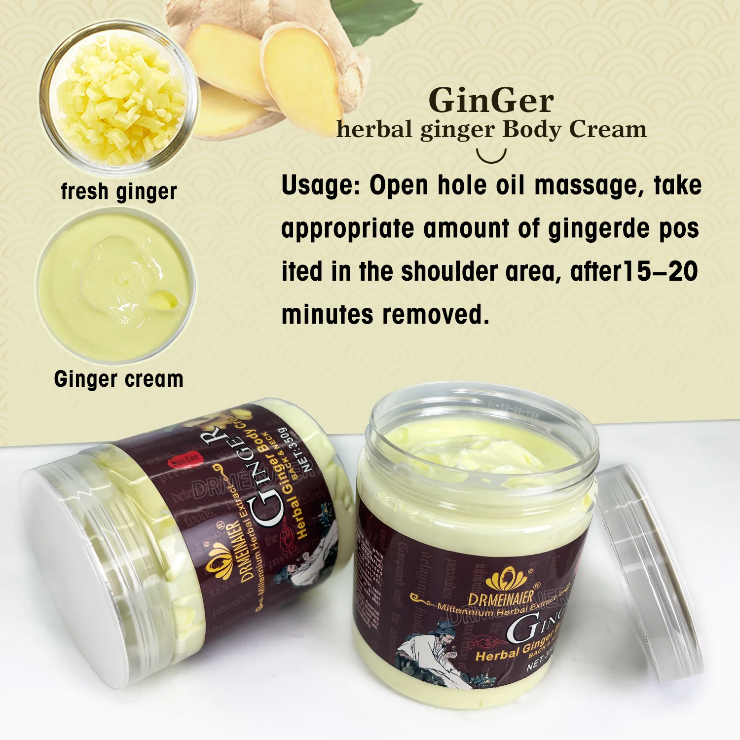 DR MEINAIER Herbal Ginger Body Back & Neck Cream