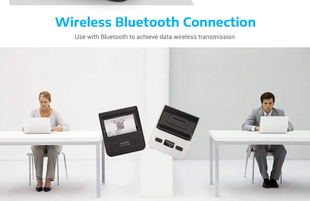 Portable Bluetooth Thermal Printer with Indicator Light 80mm the Appearance Is Beautiful