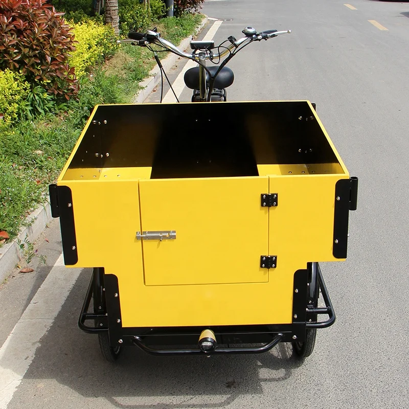 Front Loading Side Open Carriage Tricycle Lastenfahrrad Three Wheel Bike Electric Tricycles Cargo Bike Electric Bicycle