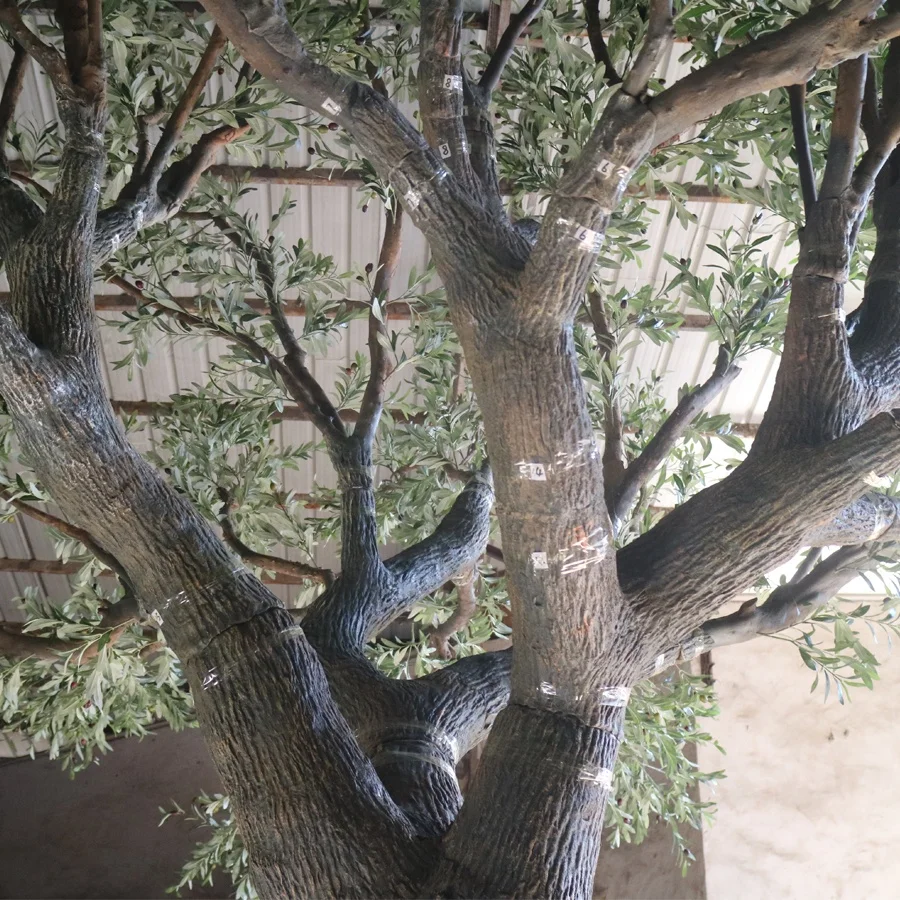 Large Modern Faux Olive Tree, Weather Resistant Artificial Tree, Indoor Outdoor Commercial Centerpiece Decor for Hotel