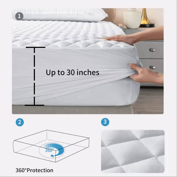 Solid Color 100% Waterproof Bed Protector