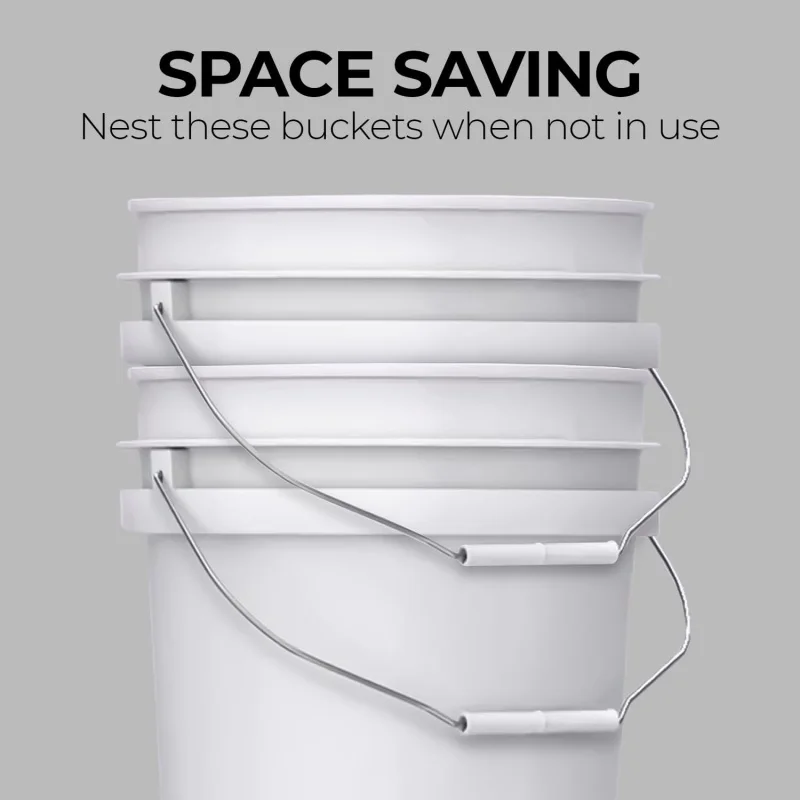 High Density Polyethylene Tamper Evident Lightweight Food Containers 3.5g Gallon Printed Plastic Buckets for Shea Butter