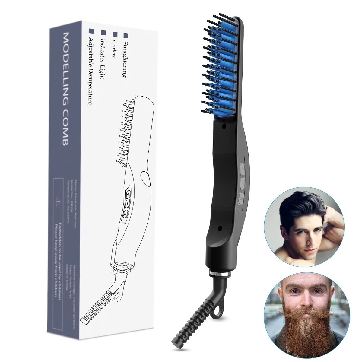 Electric Comb Hair Straightening Brush,Corded Hair Straightener Styler Comb  Led Ceramic Quick Heated Anti Static Anti-scald Man - Buy Comb Electric Hair  Straightening Brush Ptc Heating Panel Hair Straightener Man Boy Hair