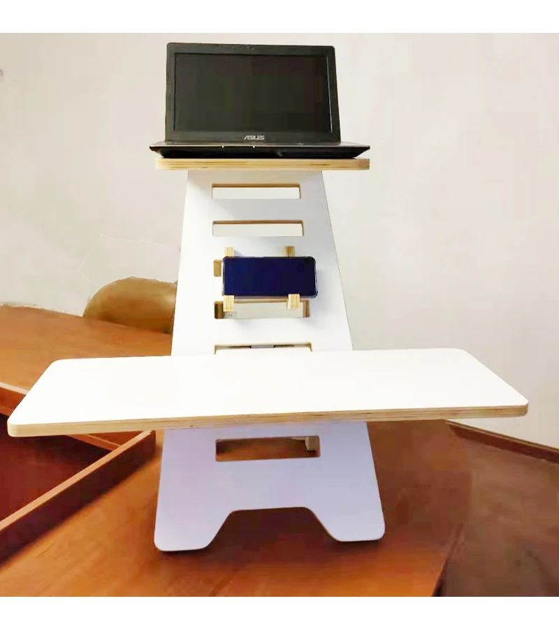 Facile montaggio senza viti scrivania ergonomica in legno per