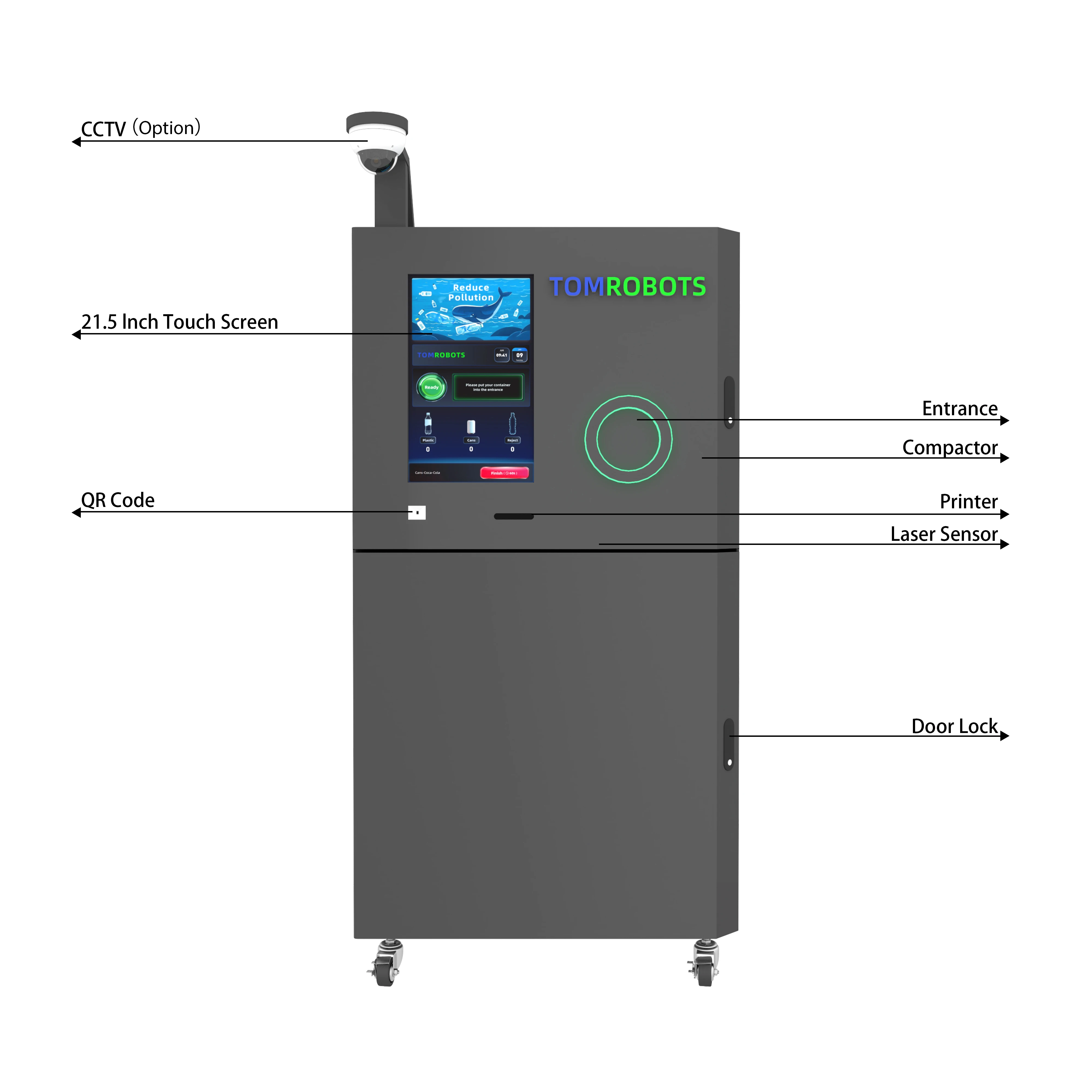 RVM for Recycling Boxes Cans and Bottles Can Be Recycled with Bar Code Scanner Only for Middle East and Africa