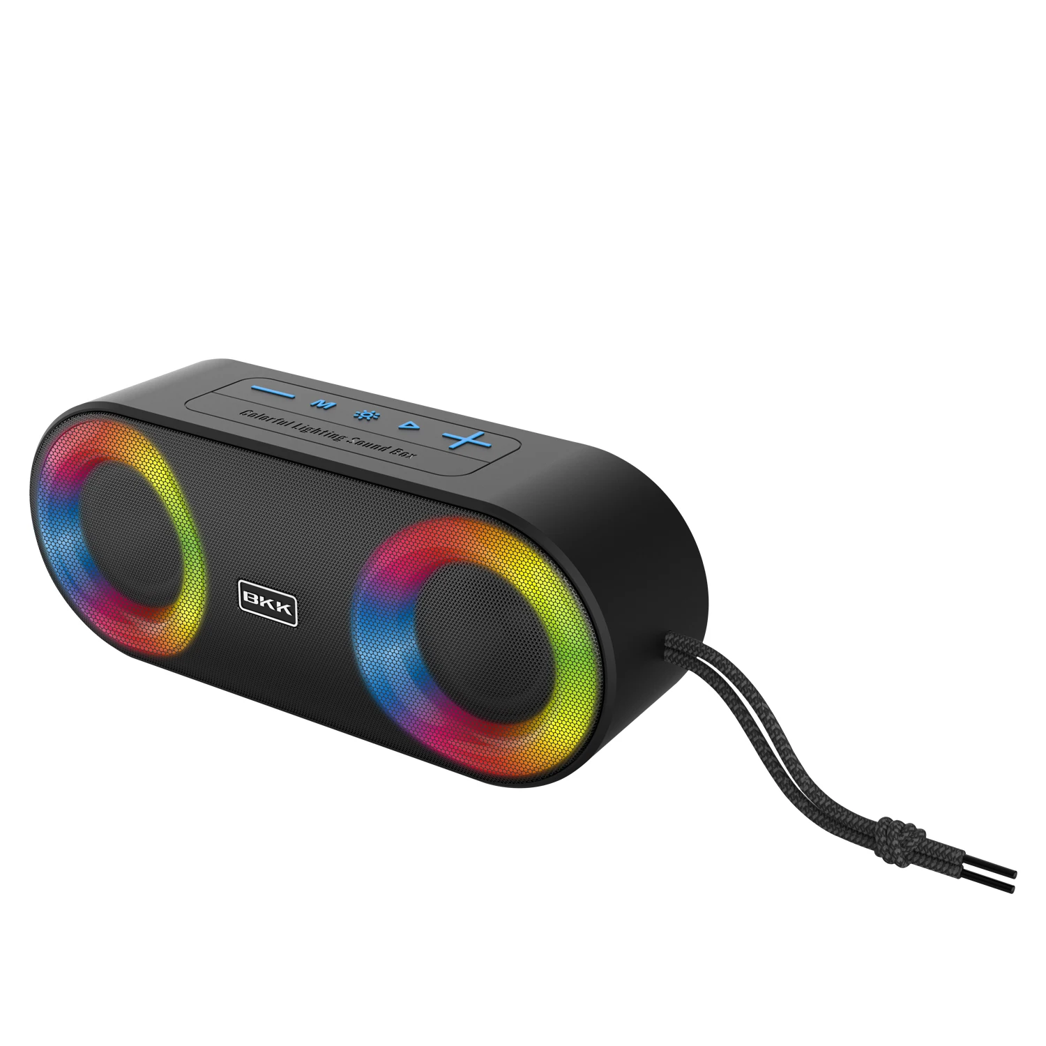 IPX4 Waterproof Subwoofer LED Light Woofer with FM Outdoor Big Power RGB Lights Double Speaker Bass  Bluetooth Speaker