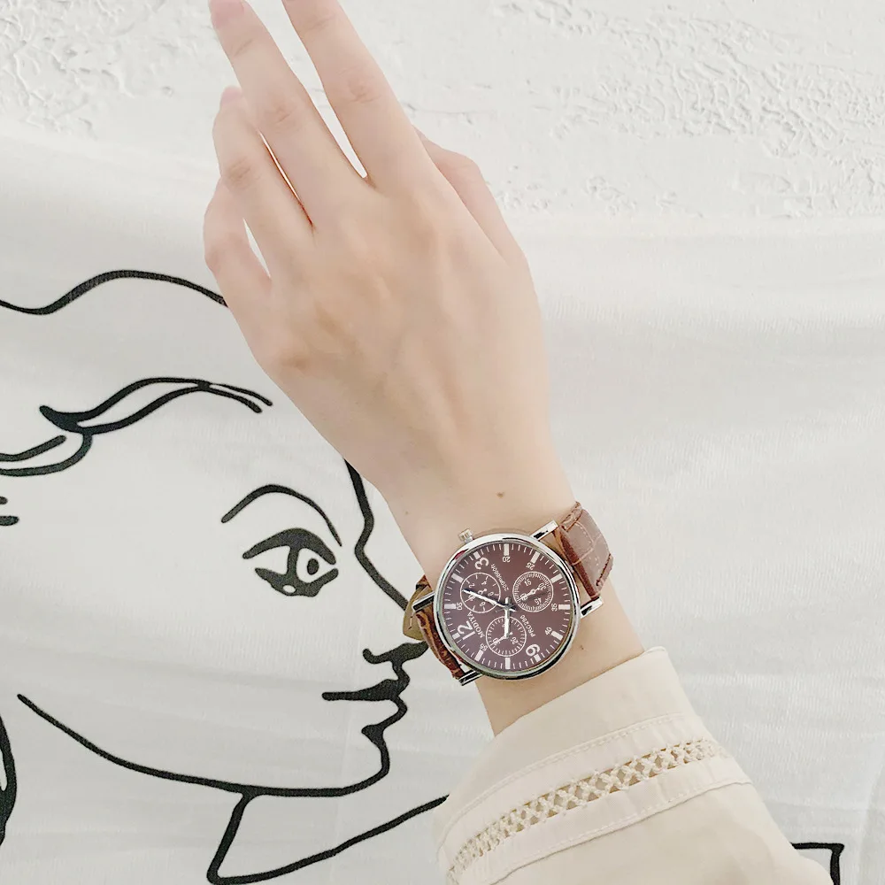 Hot Selling Creative Gift Watch Men's Leather Belt Quartz Watch Relojes ...