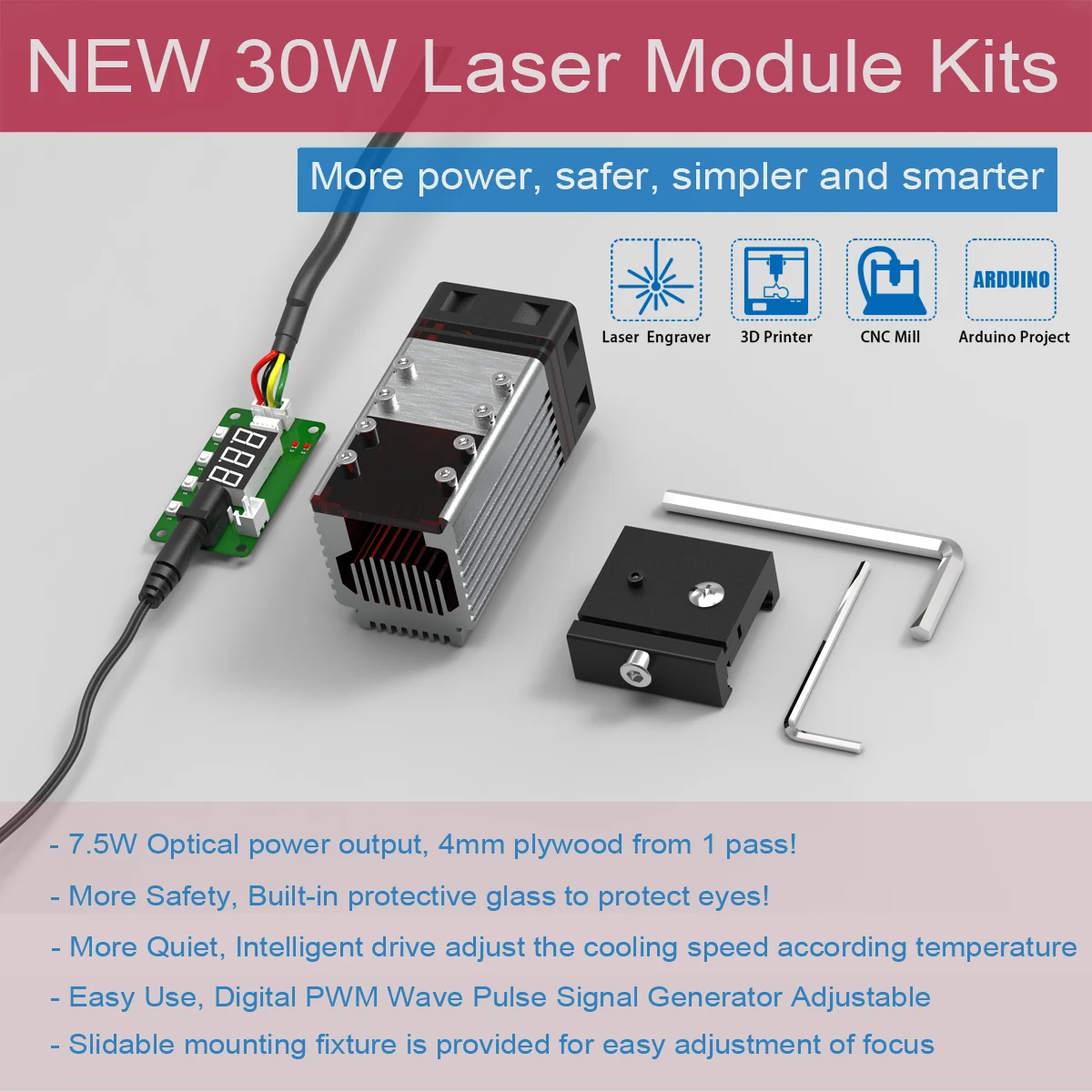Lavet af Klassificer rygte Wholesale 30W/40W 450nm laser module kit for Neje master series mini  engraver accessory DIY Tools Laser Module Head From m.alibaba.com