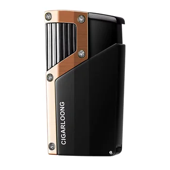 Cigar Lighter 4 Jet Blue Flame Gas Cigar Torch Windproof Lighter Cigar Accessories With Gift Box