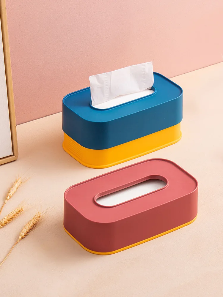 Living room simple tissue box Home restaurant Nordic type paper box plastic desktop living room large creative paper box