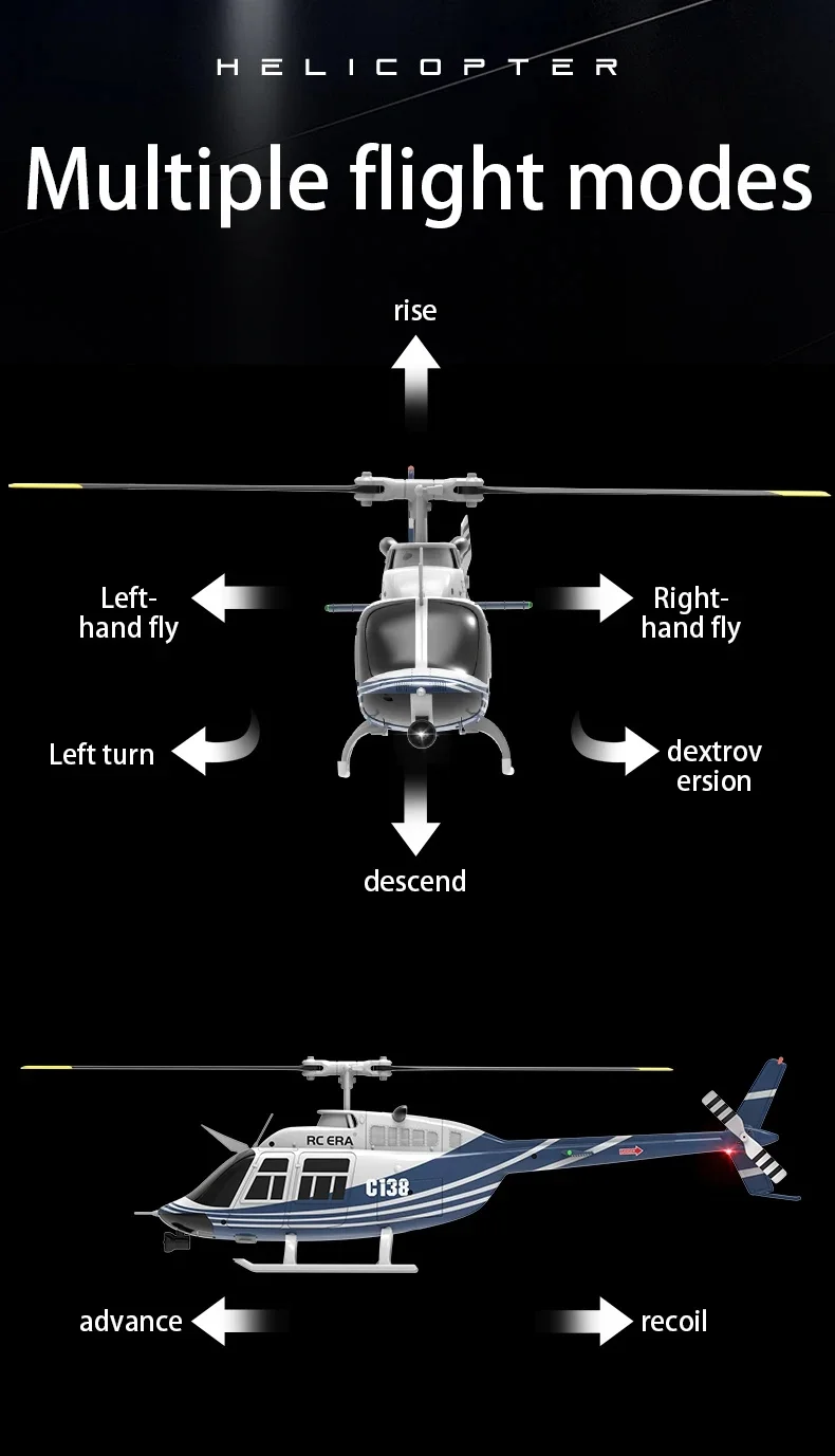 Hot Sale RC ERA C138 RC Helicopter 1/33 Scale 6CH 3 Digital Servos 6-Axis Gyroscope RC Toy Helicopter for Kids Christmas Gifts