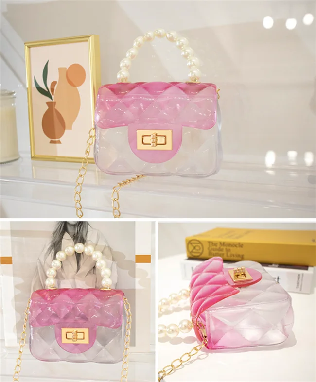 Mini Chain Strap Messenger Purses Fashion PVC Jelly Bags Women Handbags For Young Ladies