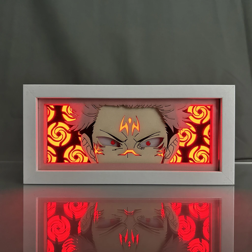 Zhongkaihua Kurapika Personaggio Anime Sagome Taglio Carta LED RGB 16 Colori Night Light Box 3D Intaglio Carta Lampada da Tavolo Decorazione Camera Da Letto Lampada Da Comodino