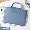 【Bolsa para computadora portátil A4 con botón a presión】 Azul claro (almacenamiento de doble capa, se puede llevar en la mano)