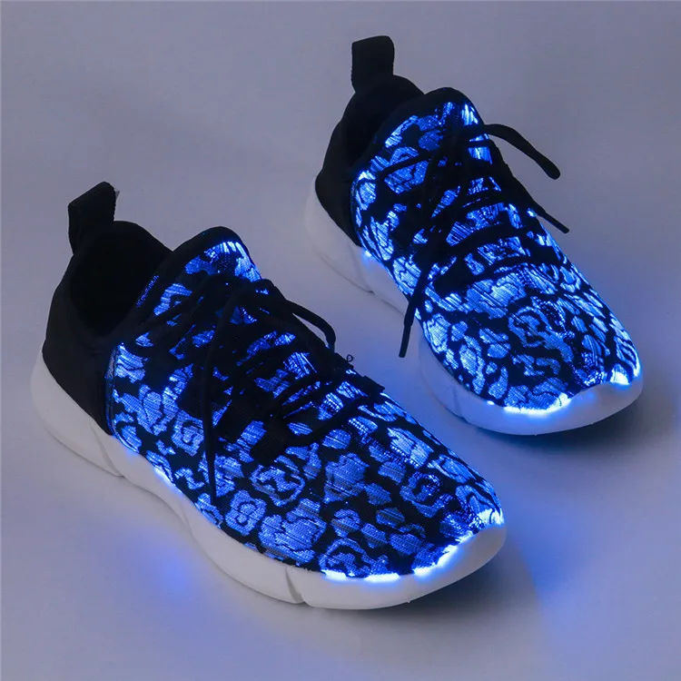 Luminous Fiber Optic Fabric Light Up Shoes Led 11 Colors Flashing White ...