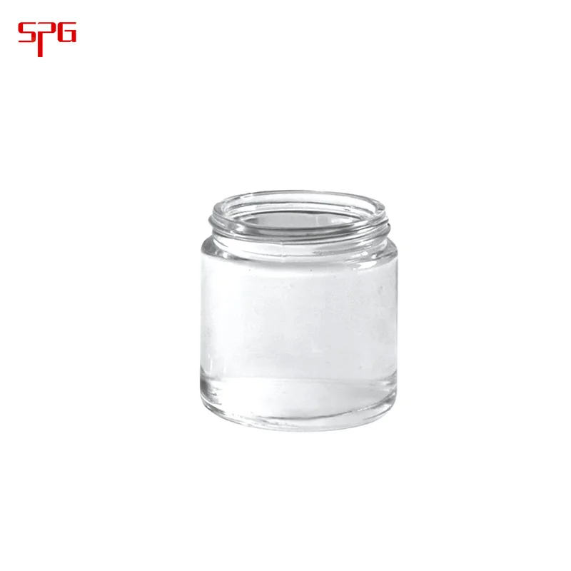 
150ml/200ml transparent food container clear glass can/jar cosmetic bottles with metal lid 