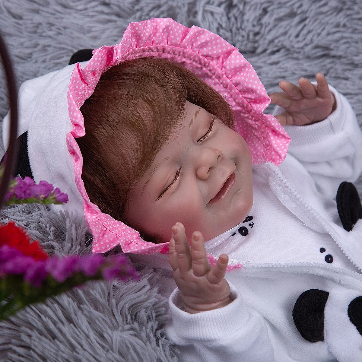 50 cm super soft silicone lifelike doll reborn baby dolls rooted