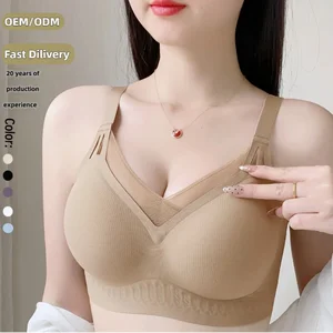 Women's Large Chest Plus Size Sujetadores Brasier Para Majer M-5XL Comfortable Bra BH Wireless Jelly Large Cup Seamless Bra