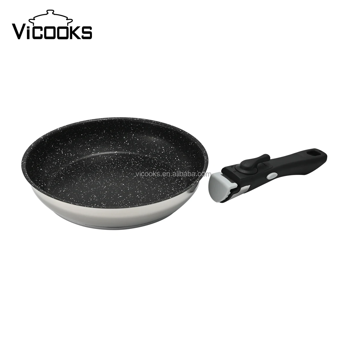 Turkish Stainless Steel Cookware Granite Non Stick Pan Cookware Sets With Removable Handle