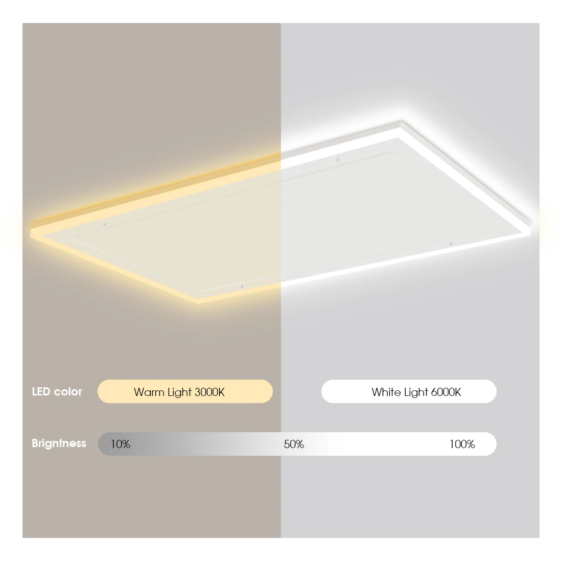 Ceiling Infrared Heating Panel Remote Control Roof Heater With LED Light