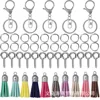 Ensemble porte-clés pompon K8 blanc