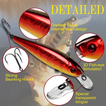 Cheery for Bearking Tungsten Balls Casting 10cm 17.5g Top Model Hard Bait Minnow Professional Hook Fishing Lures for Carp and – Minnow – view 3