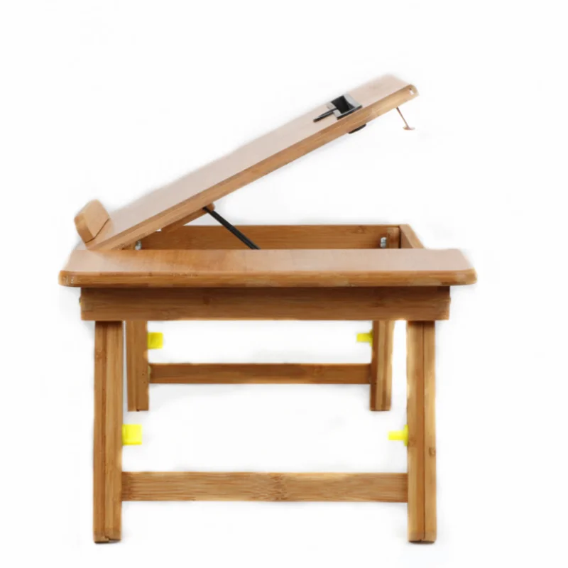 100% Бамбуковый стол для ноутбука регулируемый складной столик компьютерный кровати