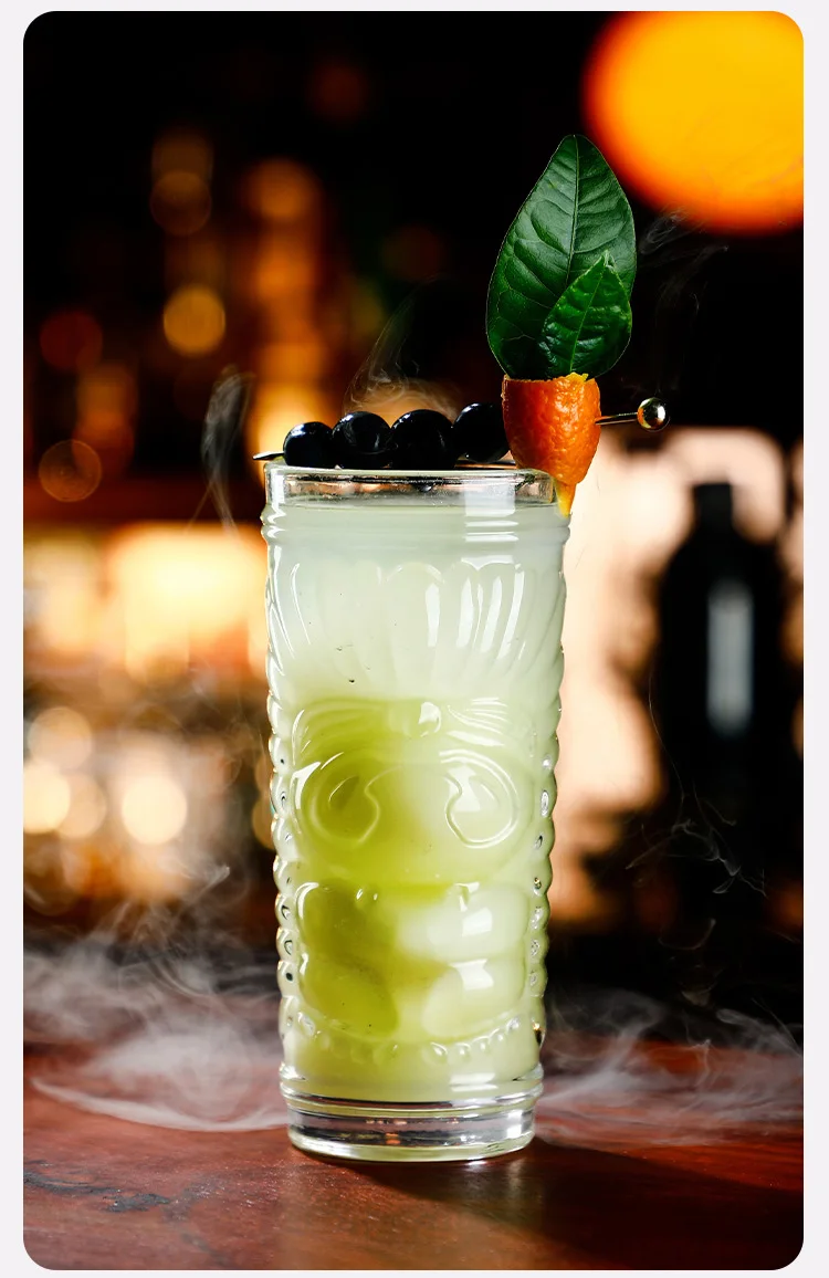 Wholesale Cheap Tiki Mug Cocktail Glasses Design Glass Cup Juice Glasses Tiki Mug Cocktail