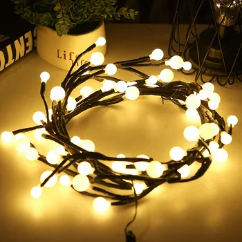 Hot 2.5m 72leds Christmas Garden Decorative Mini Ball Vines Rattan Tree Branch Led Fairy String Light