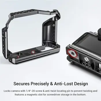 SmallRig X-T4 Camera Cage for FUJIFILM X-T4, Aluminum Alloy Cage with NATO Rail and Cold Shoe Mount for Microphone and Light detail image