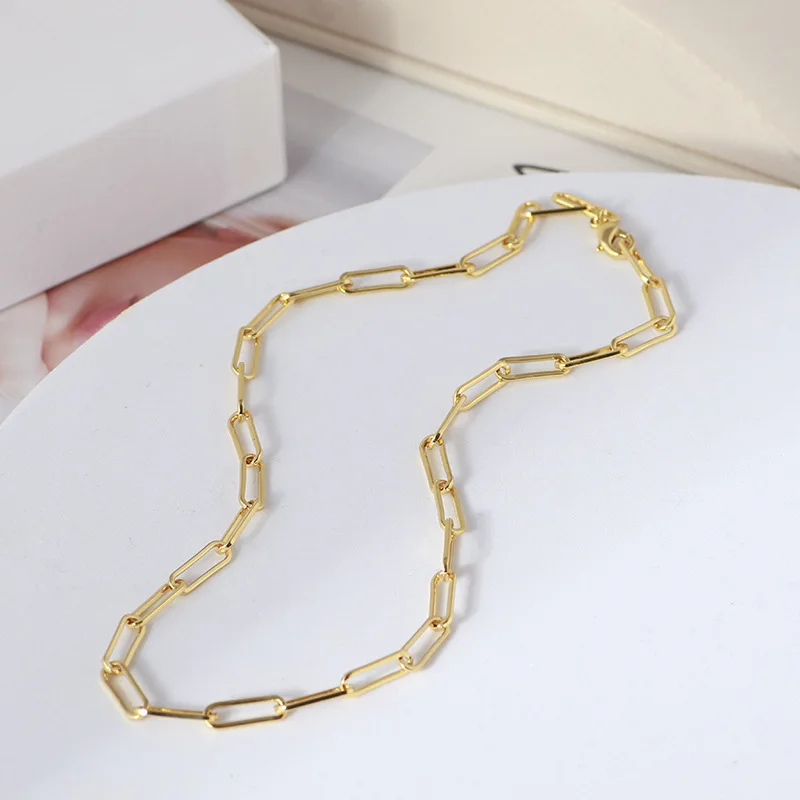 Custom 14k/18k Gold Paper Clip Chain 