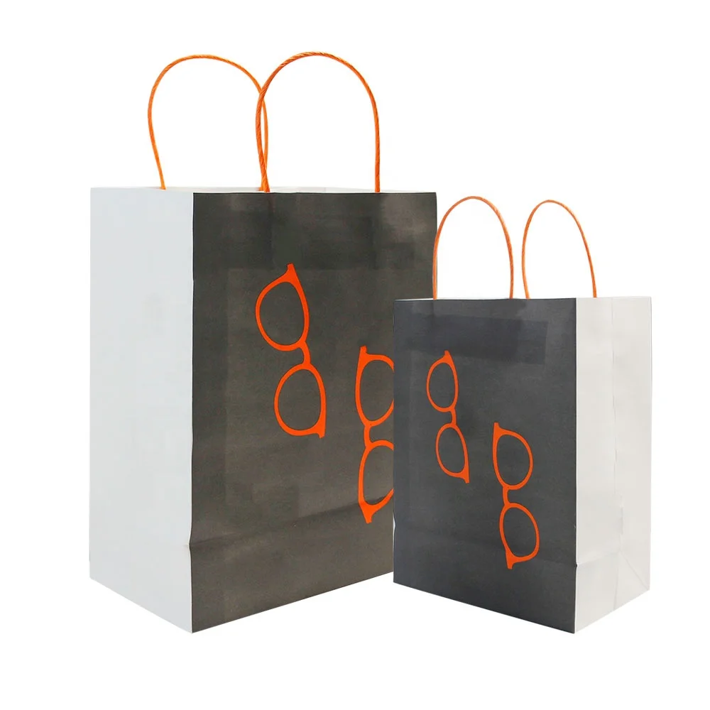 2023 Latest Fancy Design Packaging Gift Bags Luxury Your Own Logo Eyeglass Paper Bag With Handle for Spectacles Optical Shop