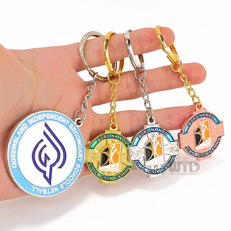 Custom Soft Enamel Metal Personalized Logo Keychain Promotional Business Gifts Keyring Luxury 3D Souvenirs Alloy Key Holder