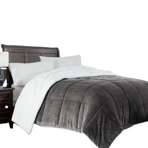 2022 Hot Sell Sherpa Reverse Mink Sherpa Comforter Flannel Flecce Front Quilt