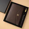 Brown notebook+pen+USB