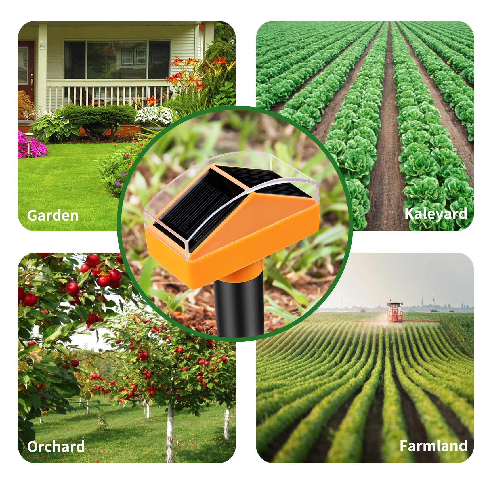 Mole Repellent Motor Vibrate Motion Sensor Led Light Alarm for Gargen Lawn Solar Animal Repeller