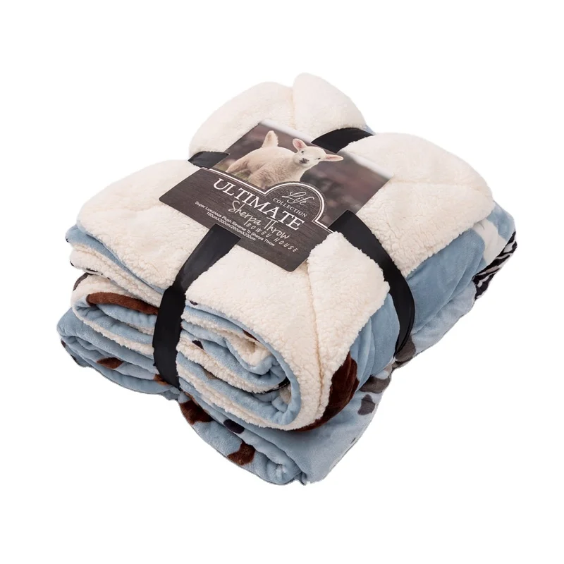Wholesale Queen Or Full Size Custom Winter Plush Flannel Fleece Sherpa